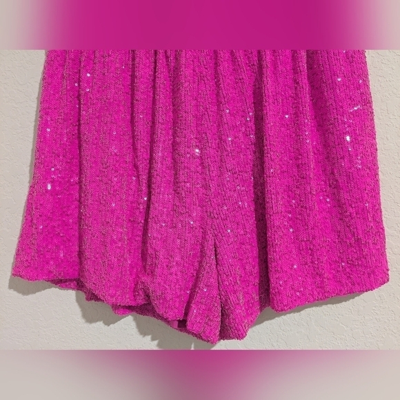 Generation Love Hot Pink High Rise Elise Sequins Shorts Sparkly Barbie Party - Picture 7 of 10
